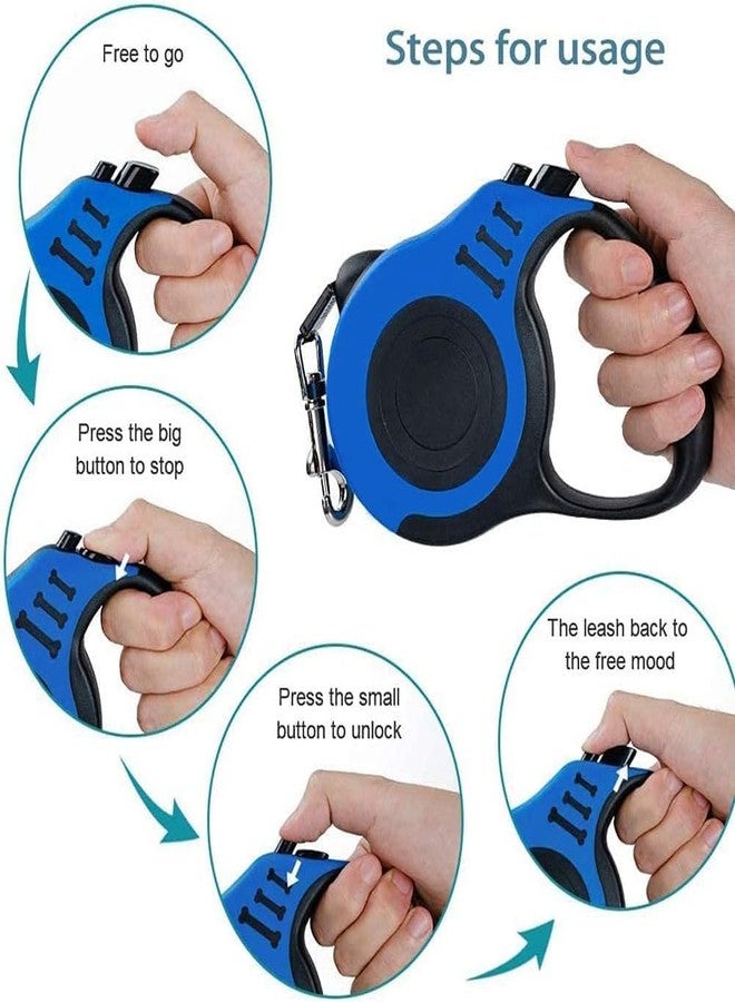 KRUPAVI Retractable Dog Leash | 5 Meter | for Large Dogs Up to 50 Kg | Heavy Duty Leash for Pets | Strong Nylon Tape, Anti-Slip Handle, Built in Spring, One-Click Brake Pause (Multi Color) - Image 4